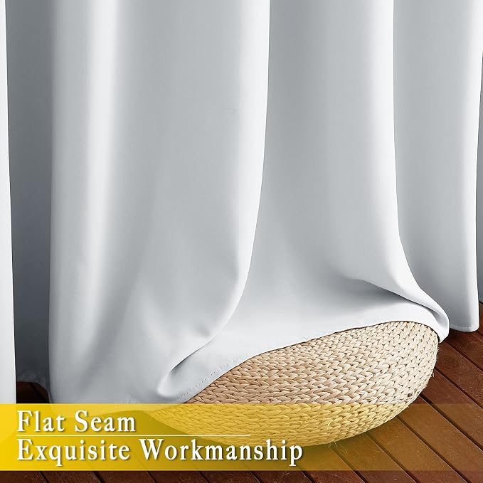 NICETOWN Patio Door Curtain 132 inches Long, Grommet Room Divider Curtain Panel - Image 7