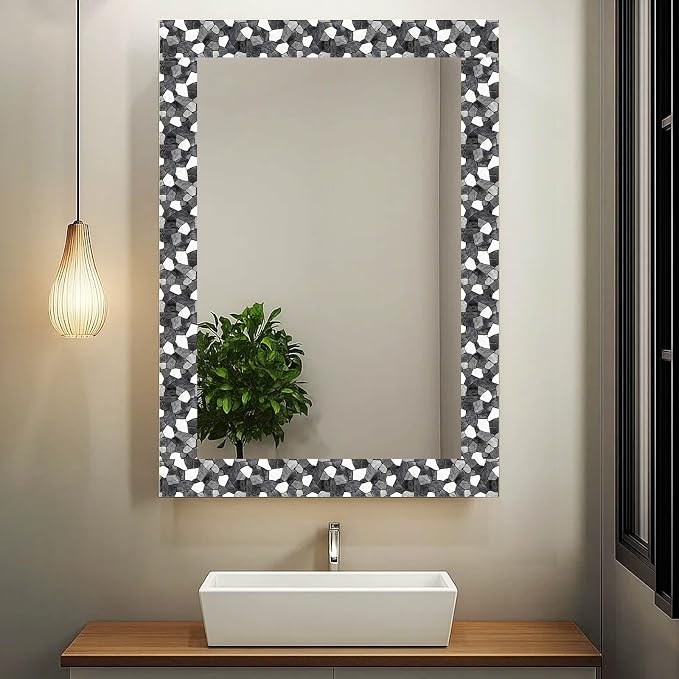 IVN Wallpaper Border Black White Stone Pattern Design 4x196 Inch Peel and Stick - Image 4
