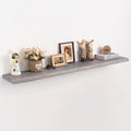 Long Live Edge Floating Shelf, 55 Inch Solid Elm Wood by Unknown