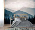 XMPMBM-Foggy Forest Fabric Woodland Wallpaper Pine Forest Living Room Bedroom by XMPMBM-Wallpaperthatwontpeeloff