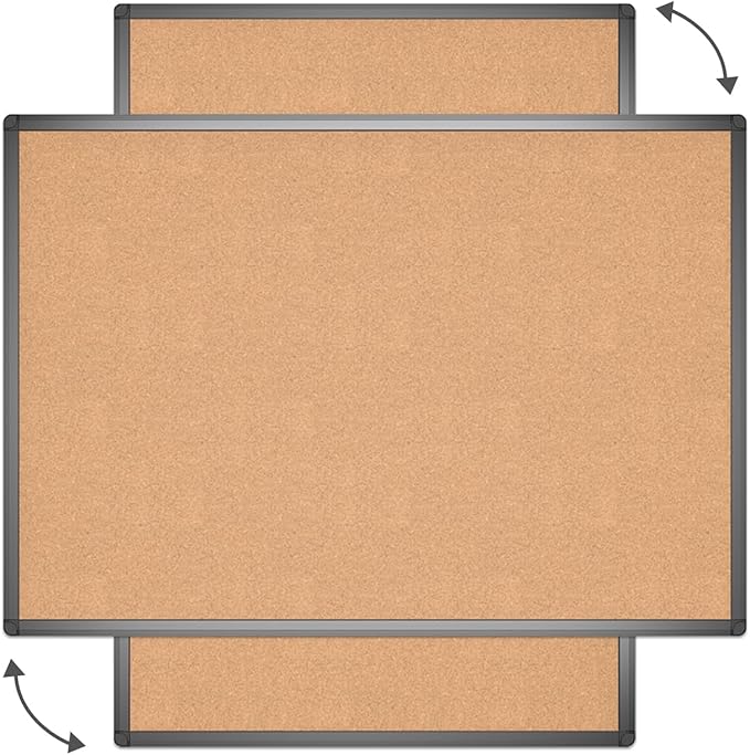 VIZ-PRO Cork Notice Board, 48 X 32 Inches, Cork Bulletin Board - Image 3