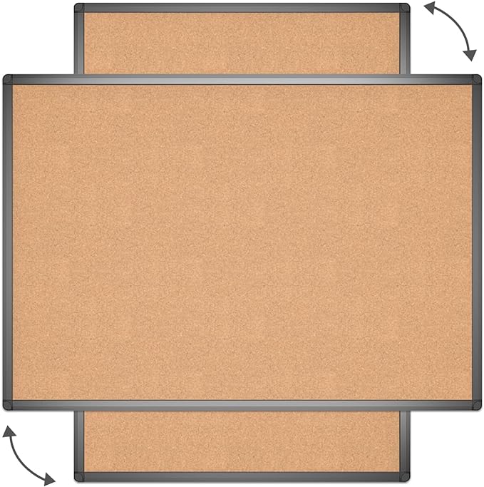 VIZ-PRO Cork Notice Board, 48 X 36 Inches, Cork Bulletin Board - Image 3