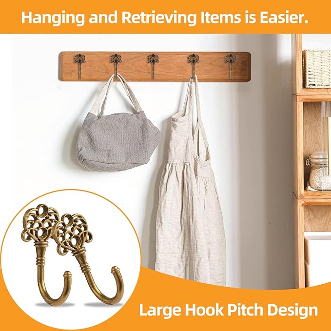 10 PCS Vintage Metal Wall Hooks, Bohemian Decorative Hook - Image 5