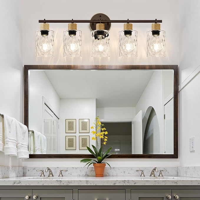 MOKATNG Bathroom Light Fixtures, 5-Light Coastal Vanity Lights - Image 7