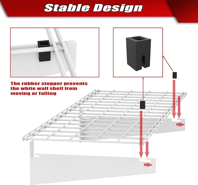 WALMANN 2 Pack Garage Wall Shelves, 45x15 inch Wall Mounted Storage Shelves - Image 5