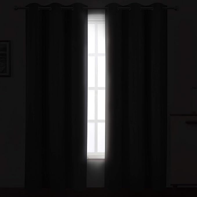 LEMOMO Frost Grey Blackout Curtains 34 x 84 Inch Length/Set of 2 Curtain - Image 3