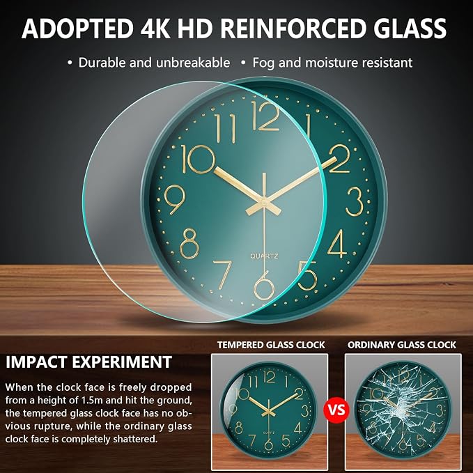 Modern Silent Wall Clock, 12 Inch Wall Clocks Battery Operated Large Number - Image 5