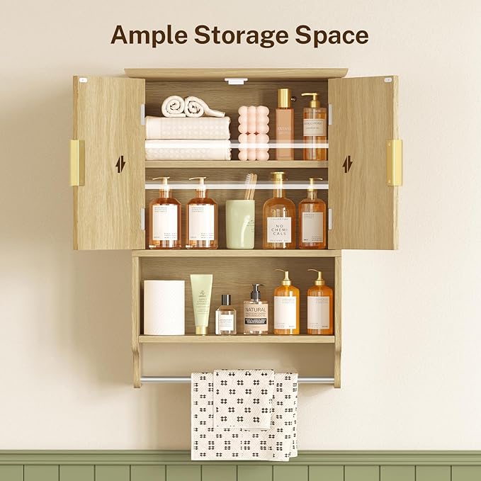 TEENFON Fluted Bathroom Wall Cabinet - Image 4