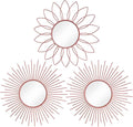 3 Pack Metal Mirrors for Wall Sunburst Wall Mirrors Home Décor Decorative by Uaussi