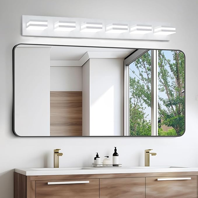 IZORRO LED Modern Bathroom Lights Fixtures, Matte White Acrylic Wall Lighting - Image 6