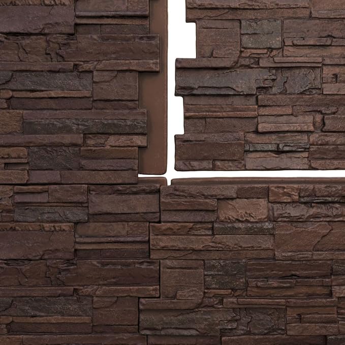 EverStone Cascade Faux Stone Panel, 48 5/8"W x 24 3/4"H x 1 1/4"D, Deep Creek - Image 9