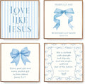 LARTSFRO Coquette Blue Bow Jesus Wall Art Decor Posters, Light Blue Bow by Unknown