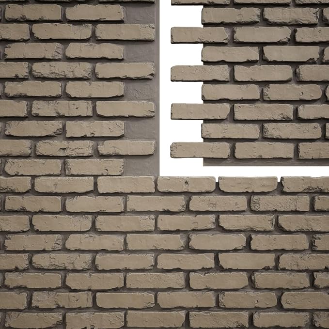 EverStone Aged Brick Faux Brick Panel, 46 7/8"W x 27"H x 1 1/4"D, Adobe Color - Image 9