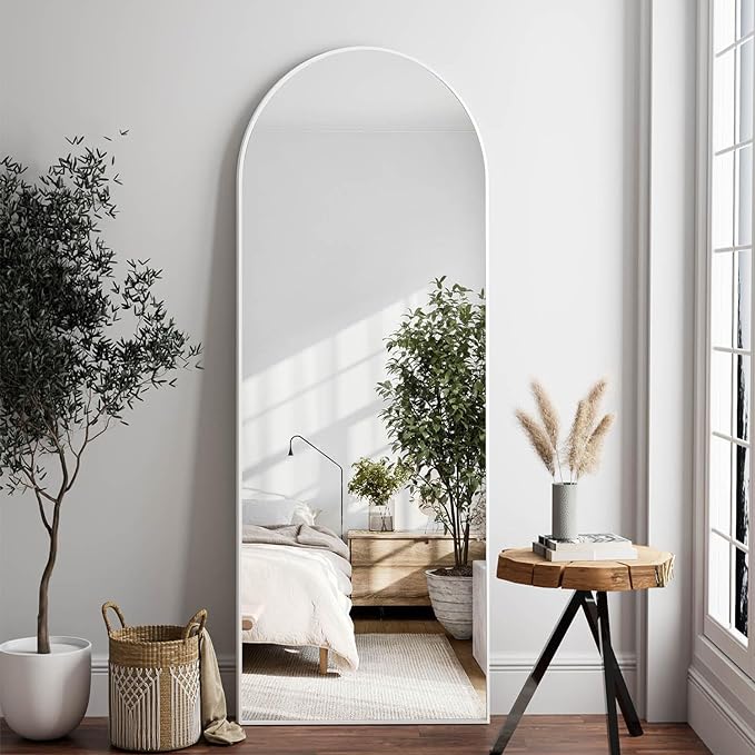 Dewfig Arched White Full Length Mirror, Full Body Mirrors by YourSpacePerfectlyReflected