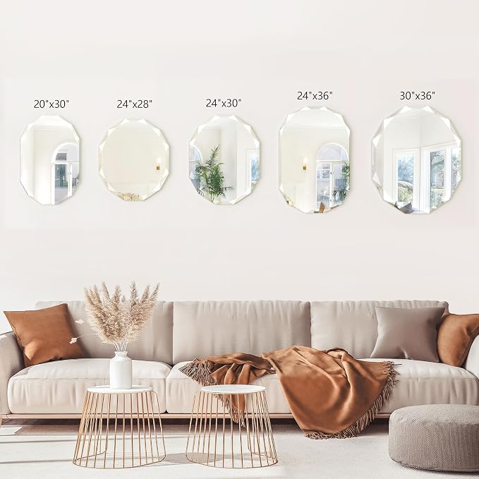 Bathroom Mirrors for Over Sink, Round Frameless Mirrors for Wall, 24x24 Inch - Image 2