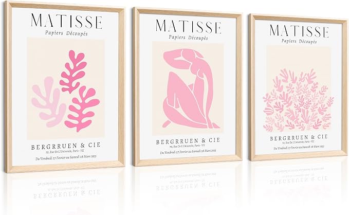 Framed Matisse Pink Canvas Wall Art, Abstract Matisse Canvas Wall Decor - Image 9