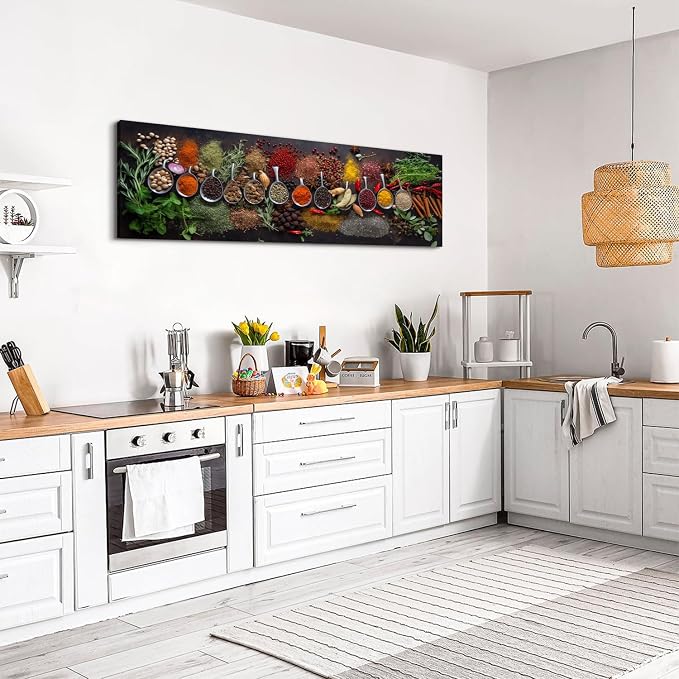 Large Colorful Kitchen Wall Art Spices Herb Food Picture - Image 5