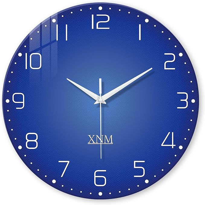 XNM Small Modren Minimalist Glass Wall Clocks Battery Operated 12 Inch Simple by XNMwallclock