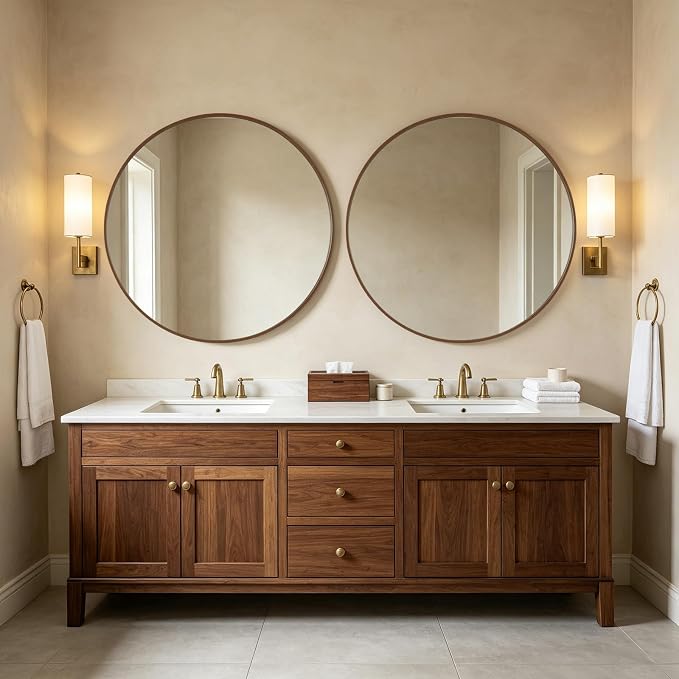 WallBeyond Round Wood Mirror - Image 7
