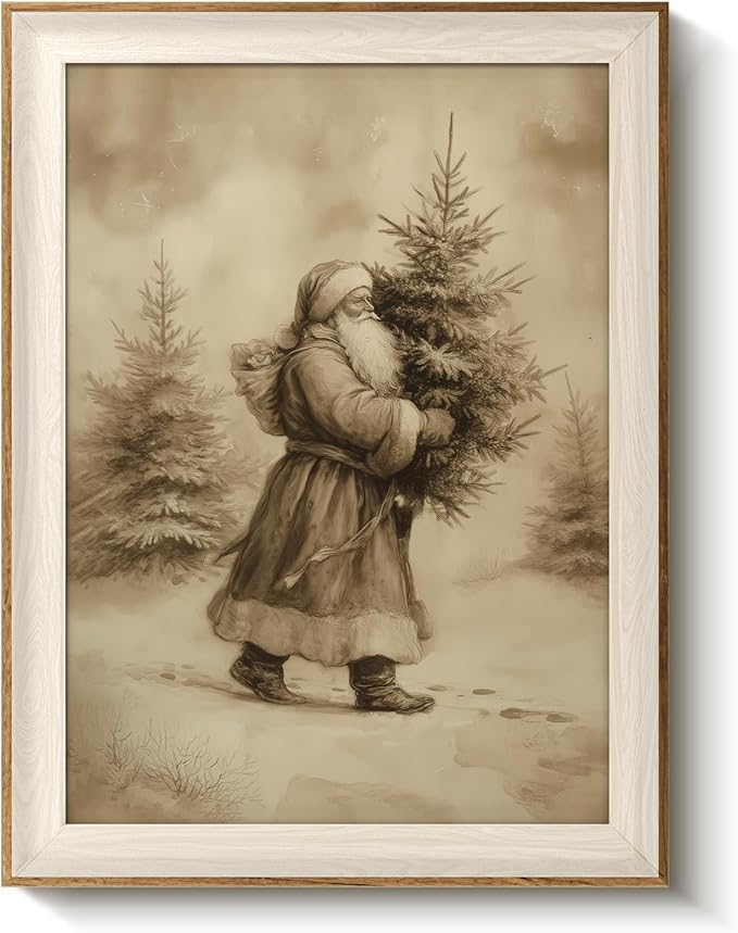 VIYYIEA Framed Wall Art for Living Room, Santa Claus Delivering a Christmas by VIYYIEAART