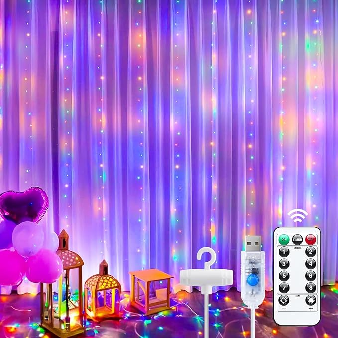 Minetom Curtain Lights, 300 LED Dimmable Fairy Lights by Minetom