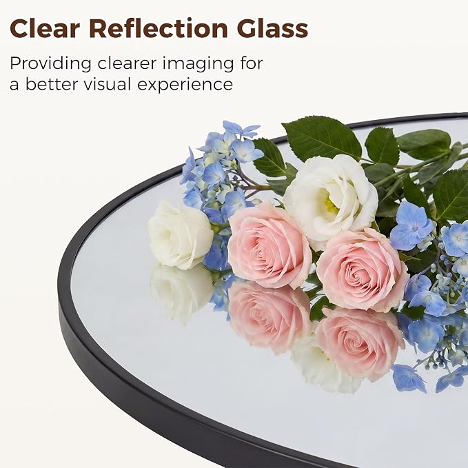 NEWBULIG 30 Inch Round Wall Mirror, Bathroom Mirror - Image 3
