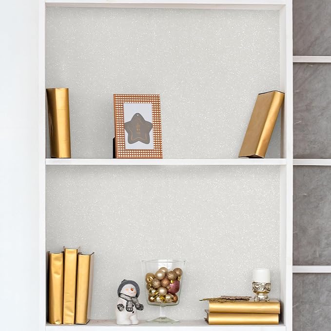 CHIHUT Pearl White Glitter Wallpaper - Image 4