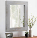 Large Rustic Wall Mirror, Rectangular Vintage Wood Framed Large Mirror Deco by HLFMVWE