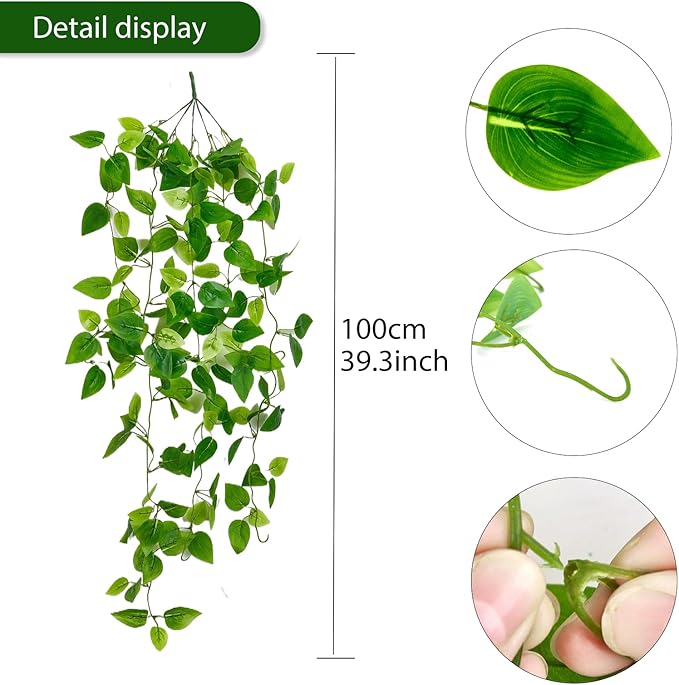 Fake Hanging Plants Vinesfor Room Decor, Artificial Ivy Greenery Garlands - Image 2