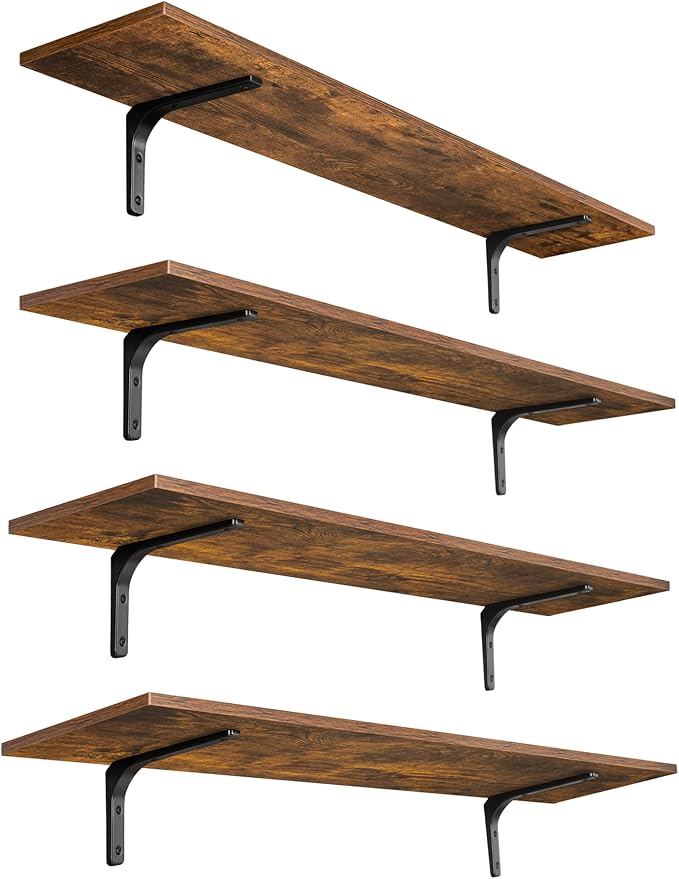 DINZI LVJ Long Wall Shelves, 47.3Inch Wall Mounted Shelves Set of 4, Extra by DINZILVJ