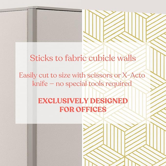 Cubicle Wallpaper for Fabric Walls Removable-Gold and White Geometric Wallpaper - Image 6