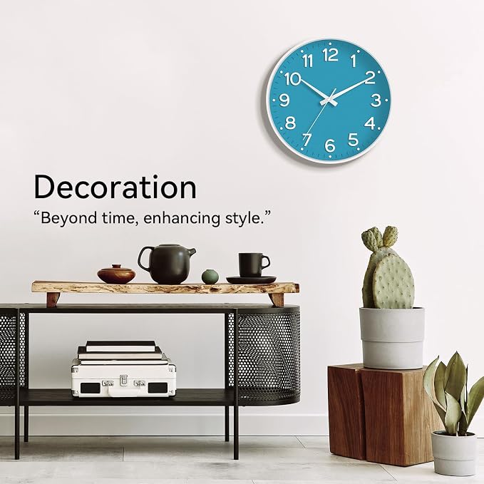 Roymnie Wall Clock, 10 Inch Silent Wall Clocks Battery Operated-Modern Non - Image 5