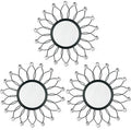 3 Pack Metal Mirrors for Wall Sunburst Wall Mirrors Home Décor Decorative by Uaussi