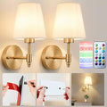 Nekhung Battery Operated Wall Sconces Set of Two, Wireless Battery Wall Light by Nekhung