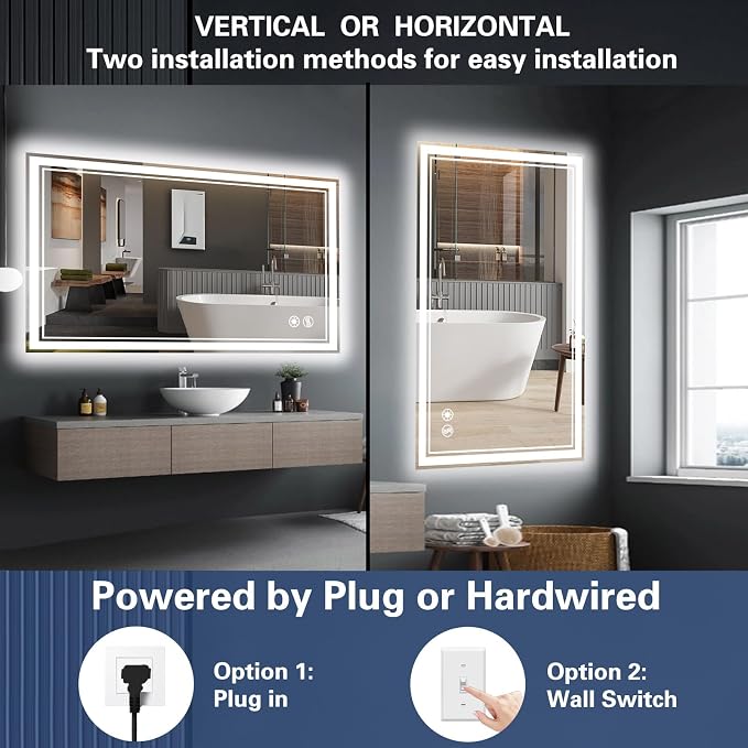40“ x 32” Bathroom Mirror with Lights LED Mirror - Image 6