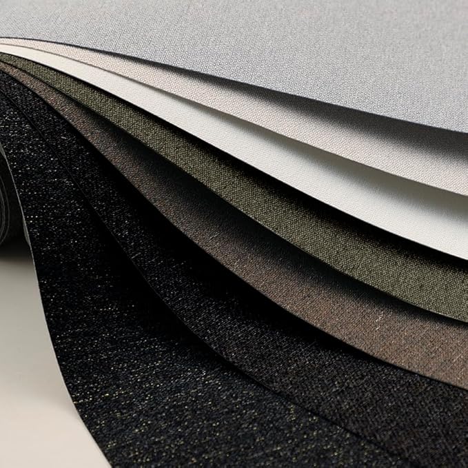 Black Peel and Stick Wallpaper Slight Velvety Feeling Woven Fabric Grasscloth - Image 3