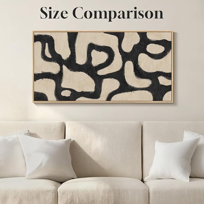 Framed Abstract Neutral Horizontal Wall Art - Image 7