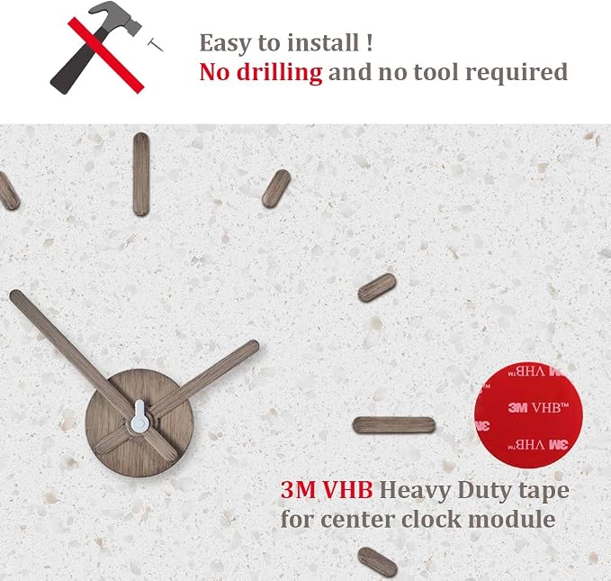 Presentime & Co Large Frameless DIY Wall Clock - Image 2