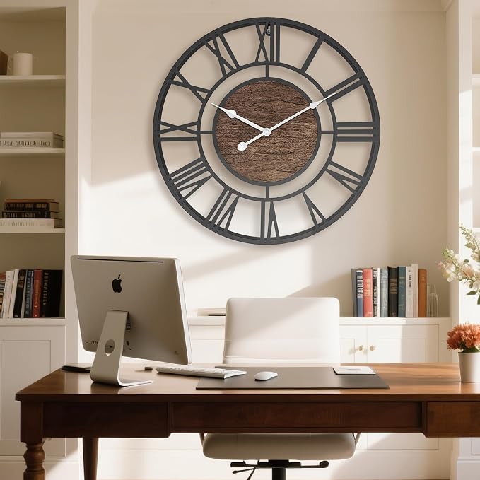 Pytha Sight Large Wall Clock for Lving Room, 16 Inch Modern Industrial - Image 5