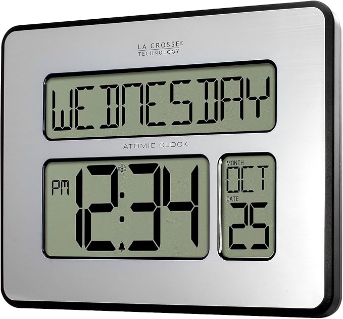 La Crosse Technology Atomic Wall/Table Clock, 7.5-inch H x 9.75-inch W x 1-inch - Image 2