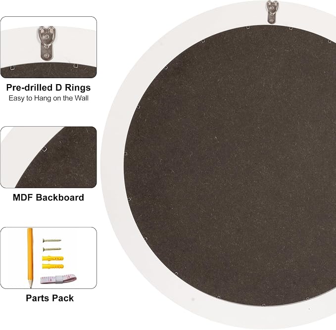 Large Round Mirror 36 Inch, Natural Mother of Pearl Inlay Mosaic Frame Circle - Image 4