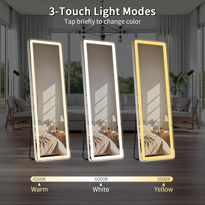 Koonmi Full Length Mirror with LED Lights, Big Mirror - Image 6