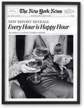 iHery Premium 12x16in Natural Black OAK Wood Trendy Every Hour is Happy Hour by iHery