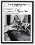 iHery Premium 16x20in Natural Black OAK Wood Trendy Every Hour is Happy Hour by iHery