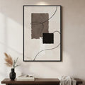 Framed Black and White Neutral Abstract Wall Art, Modern Canvas Prints by Cuspin