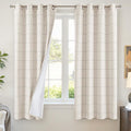 Lajode Grey Plaid Linen Blackout Curtains by Lajode