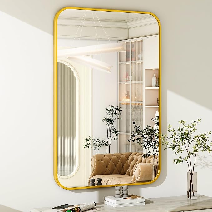 Easly 26 x 38 Inch Bathroom Mirror, Rounded Rectangular Vanity Mirror - Image 8