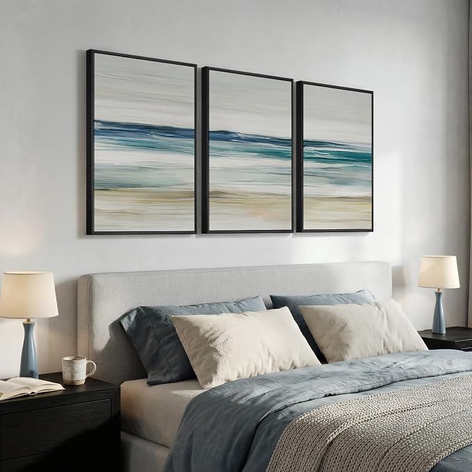 Framed Abstract Coastal Wall Art - Image 2