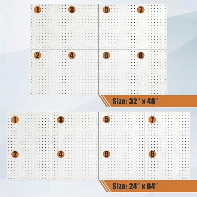 PBHEPJ 8 Pcs Metal Pegboard Panels, Heavy Duty Peg Boards - Image 3