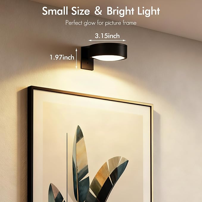 3-Pack Picture Lights for Wall, Rechargeable Battery Operated LED Painting Light - Image 6
